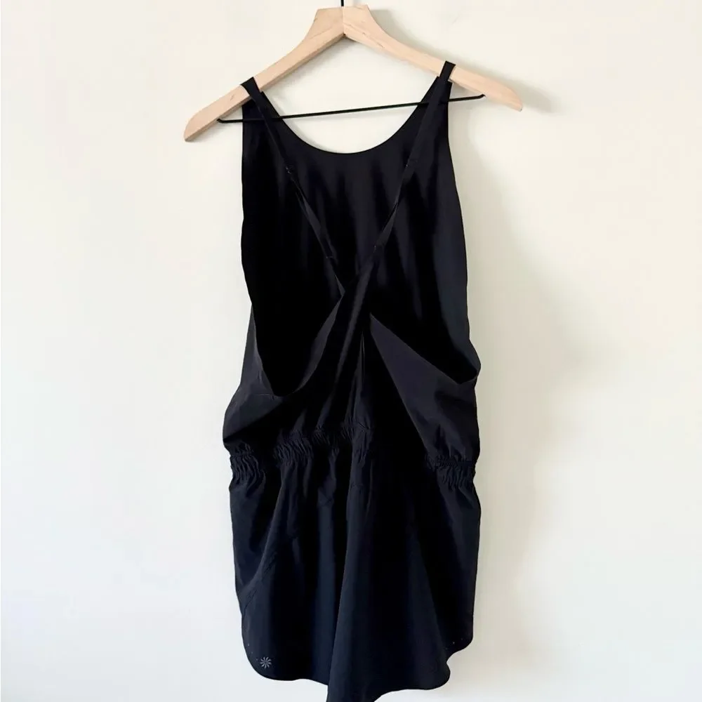 Athleta Run With It Romper with Brief Liner  in Black Size M - Picture 9 of 10